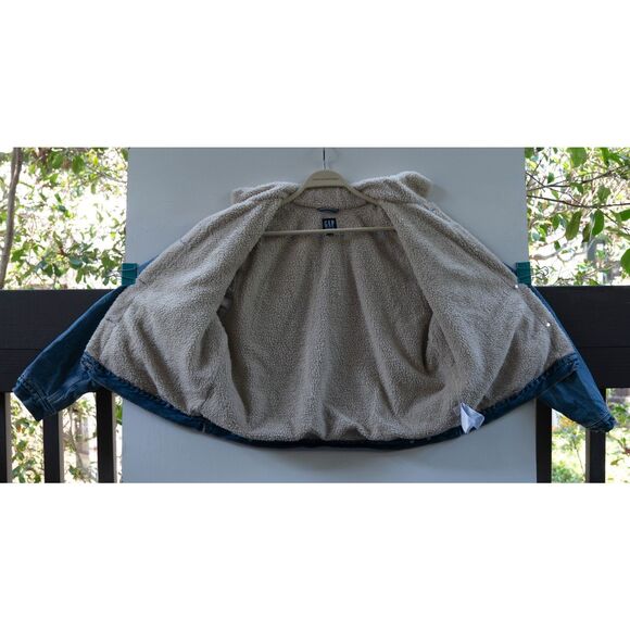 Gap Jacket Women's Denim Trucker Sherpa Lined Collar‎ Casual Size XL - Picture 5 of 5